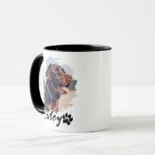 Pet's Simple Modern Cool Typography Name and Photo Mug (Front Left)
