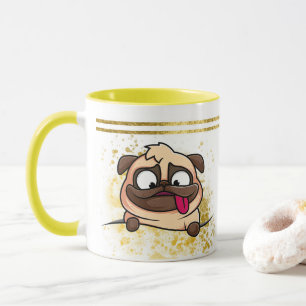 Pet's Simple Modern Cool Typography Name and Photo Mug