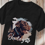 Pet's Simple Modern Cool Typography Name and Photo T-Shirt<br><div class="desc">This simple and modern design is composed of modern simple playful script typography. Add custom pet photo.</div>