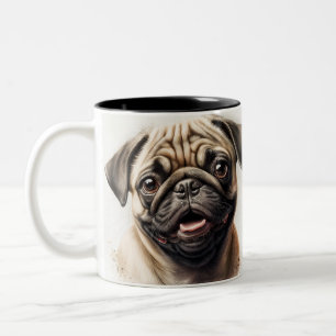 Pet's Simple Modern Cool Typography Name and Photo Two-Tone Coffee Mug