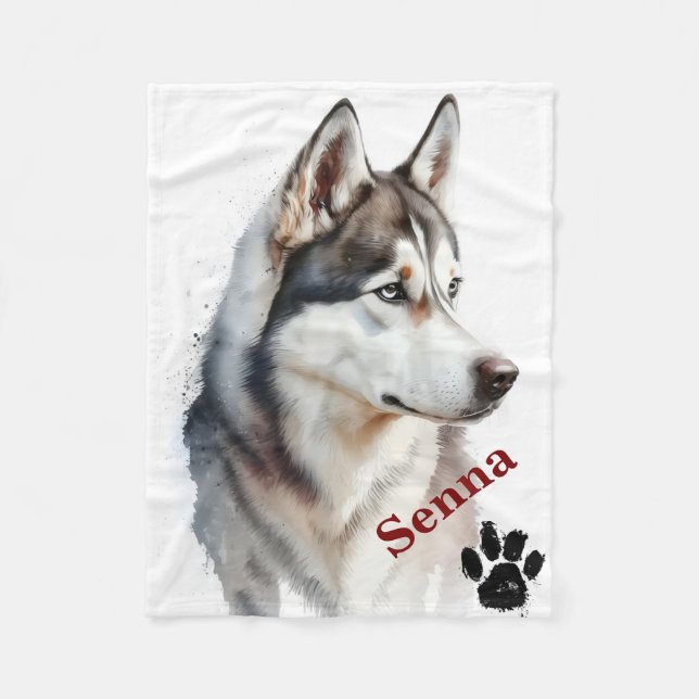 Pet's Simple Modern Cool Typography Name Fleece Blanket (Front)