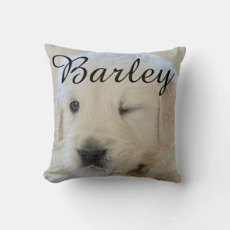 Pet's Simple Modern Elegant Chic Name and Photo  Throw Pillow