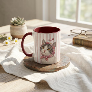 Pet's Simple Modern Name and Photo Mug