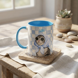 Pet's Simple Modern Name and Photo Mug