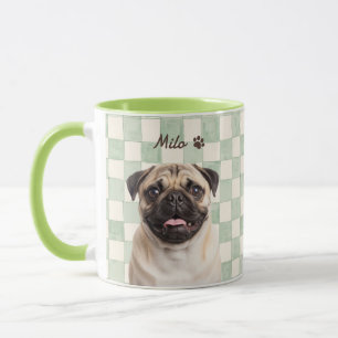 Pet's Simple Modern Name and Photo Mug