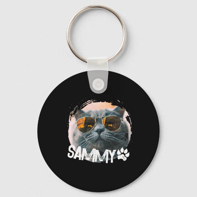 Pets Simple Modern Nge Cool Name And Photo  Keychain (Front)