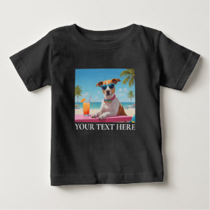 Pet's Simple Modern Personalized Photo and Text Baby T-Shirt