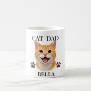Pet's Simple Modern Typography Cat Name and Photo Coffee Mug