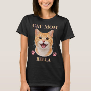 Pet's Simple Modern Typography Cat Name and Photo T-Shirt