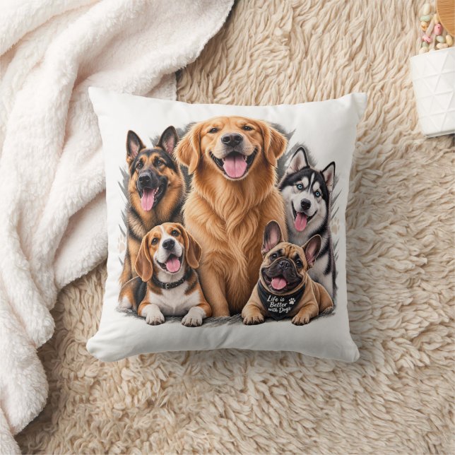 Pet's Simple Throw Pillow (Blanket)