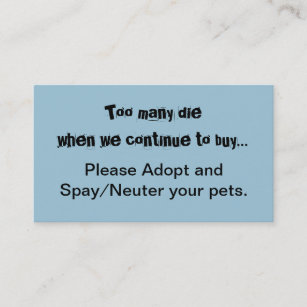 Pets Spay Neuter Dogs Cats Animals Business Card