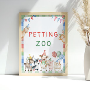 Petting Zoo Farm Animals Barnyard Birthday Poster