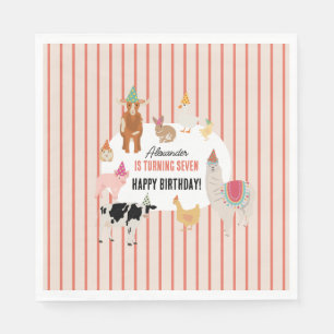 Petting Zoo Party Animals Barnyard Birthday Theme Napkin