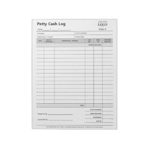 Petty Cash Log Small Business Ledger Notepad