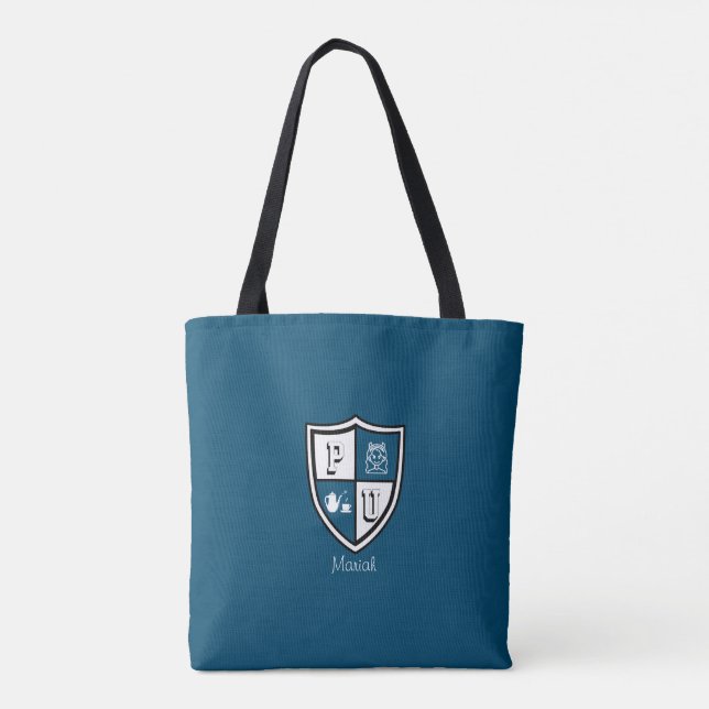 Petty University Alum grad blue personalized funny Tote Bag (Back)