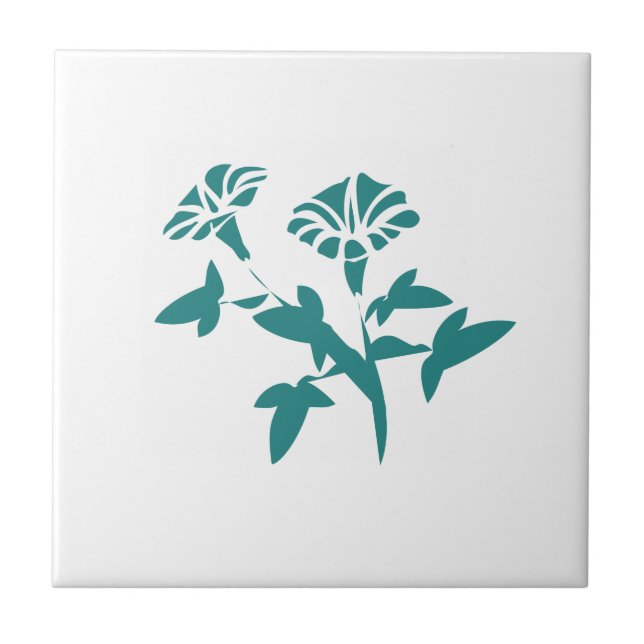Petunia Flower Stylized Tile (Front)
