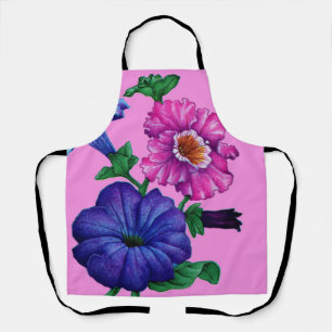 petunia flowers print apron