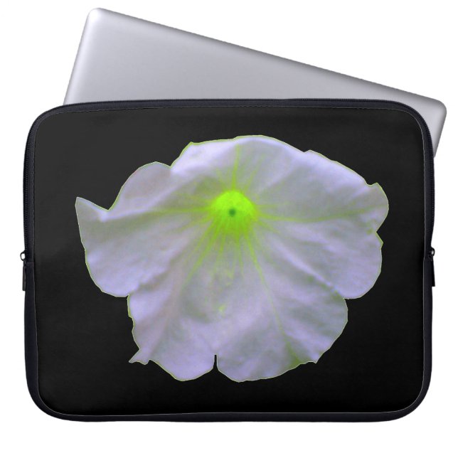 Petunia Green Glow Laptop Bag (Front)