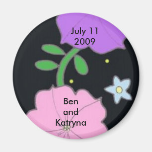 Petunia on Black Save the Date Magnet
