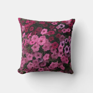 Petunia Porch Flowers Pink Purple Lavender Garden Throw Pillow