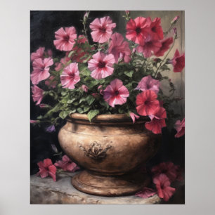 Pétunia rose Fleurs Art Imprimer Poster