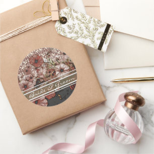 Pétunia Rose Sur Stickers Damask