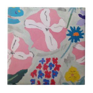 Petunia & Summer Flowers Ceramic Tile