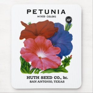 Petunia Vintage Seed Packet Mouse Pad
