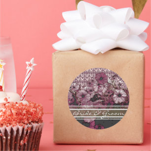 Pétunia Violet Sur Stickers Élégants Gradient Blan