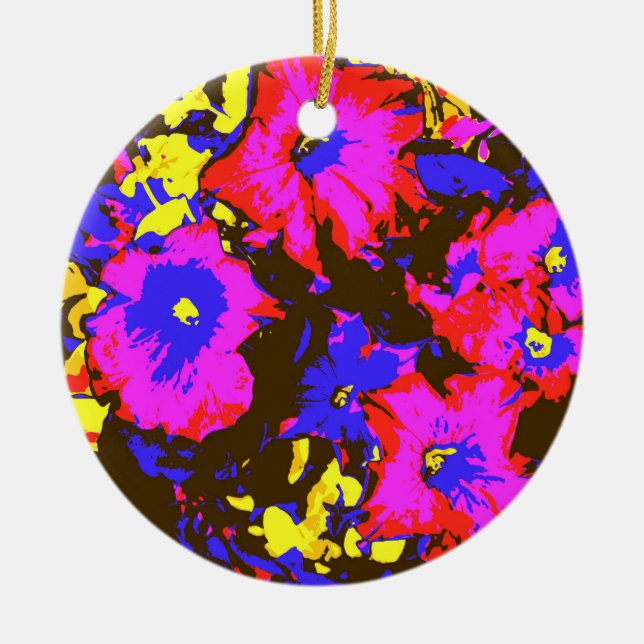 PETUNIAS CERAMIC ORNAMENT (Front)