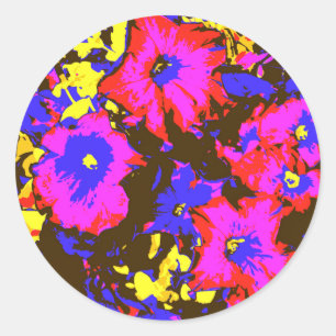 PETUNIAS CLASSIC ROUND STICKER