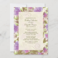 Petunias Floral Invitation