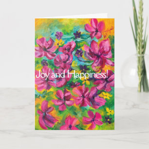Petunias "Joy and Happiness" Birthday Card