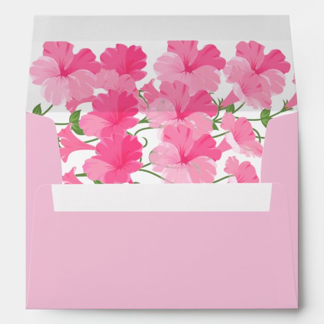 Pétunias rose enveloppes (Dos (Bas))