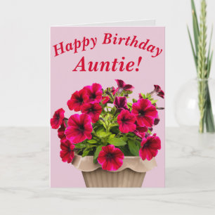 Pétunias rose Floral Carte d'anniversaire pour la 