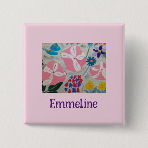 Petunias & Summer Flowers Personalised  2 Inch Square Button
