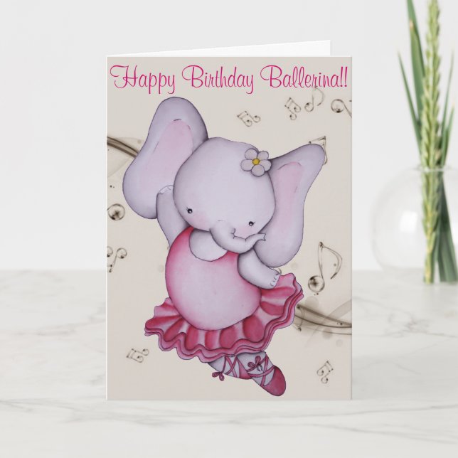 Peu de carte d'anniversaire d'éléphant de (Devant)