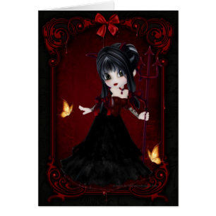 Peu de carte de la conception 1 de fille de diable