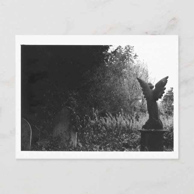 Peu de carte postale de cimetière de statue d'ange (Devant)