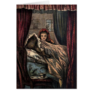 Peu de loup rouge de capuchon dans le lit de la