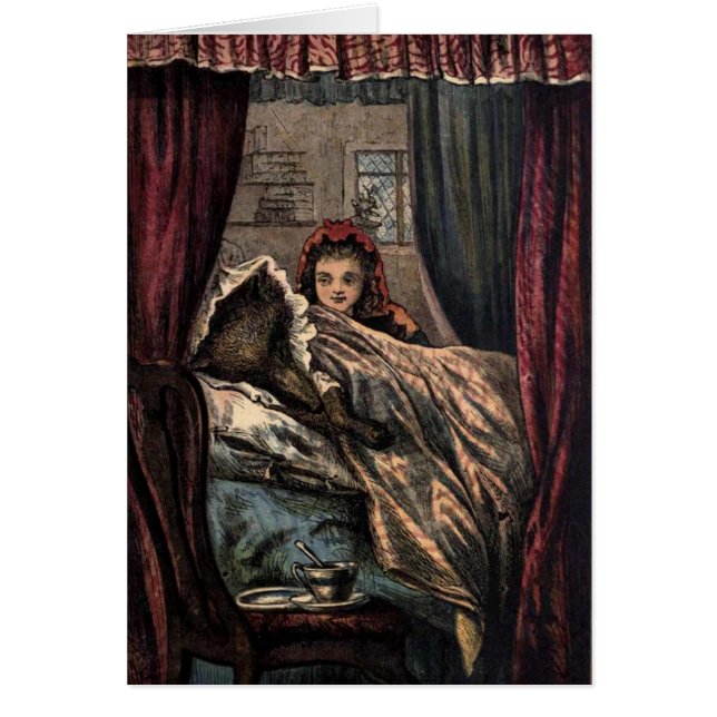 Peu de loup rouge de capuchon dans le lit de la (Devant)