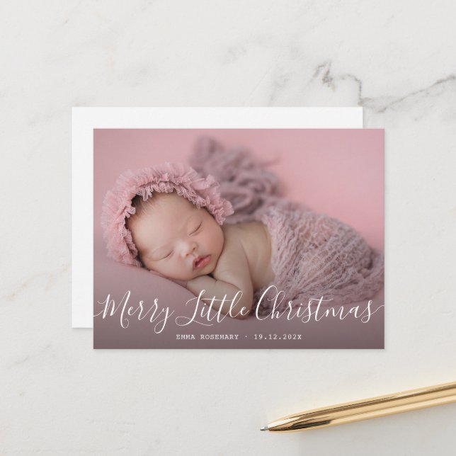 PEU DE NOËL | carte faire-part de naissance bébé (Devant/Arrière en situation)