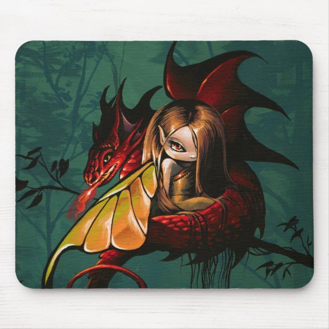 "Peu de" tapis de souris féerique léger de dragon (Devant)