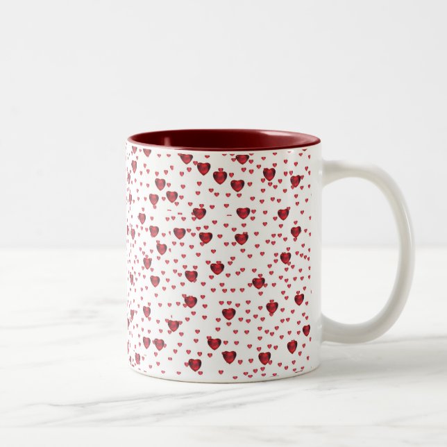 Peu de tasse rouge de coeurs (Droit)