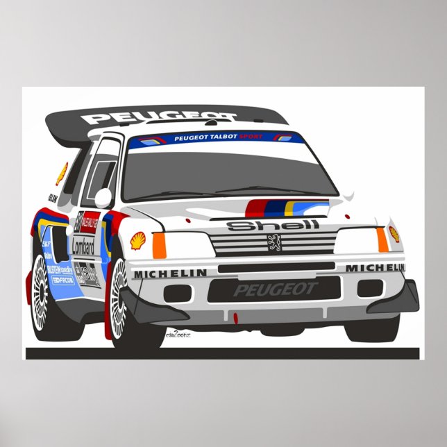 Peugeot 205 T16 Group B rally car Poster (Front)