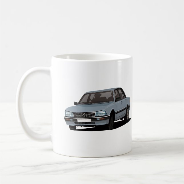 Peugeot 505 - 2 x blue-grey images - coffee mug (Left)