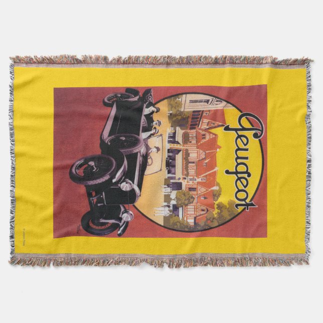 Peugeot Automobile Promotional Poster Throw Blanket (Front)