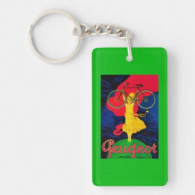 Peugeot Bicycle Vintage PosterEurope Keychain (Front)