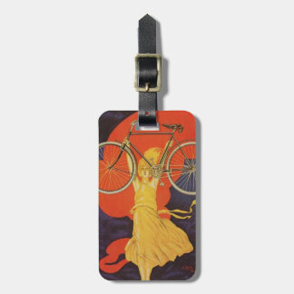 Peugeot Bicycles Bike Woman Paris Artistic Ad Luggage Tag