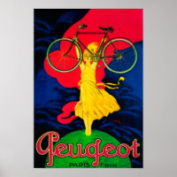 Peugeot Bicyclette Poster Vintage Europe